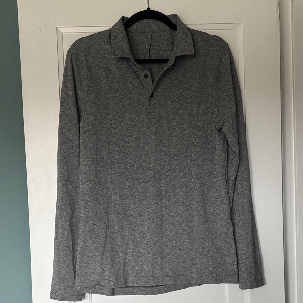 lululemon athletica Men's Long Sleeve Polo in Heather Gray